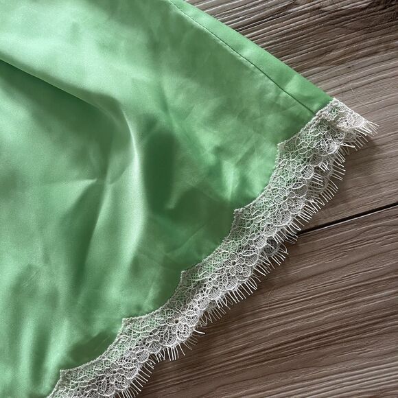 Vintage y2k Japanese Size S Green Slip Dress Negligee Green Tinkerbell Babydoll - Picture 6 of 10